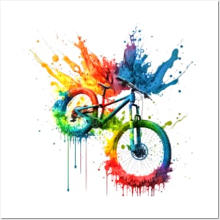 mountain bike bicycle cycling mountain biker cyclist mountains Posters and Art